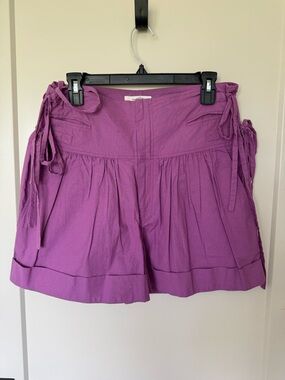Isabel Marant Purple Tie-Detail Cotton Skort